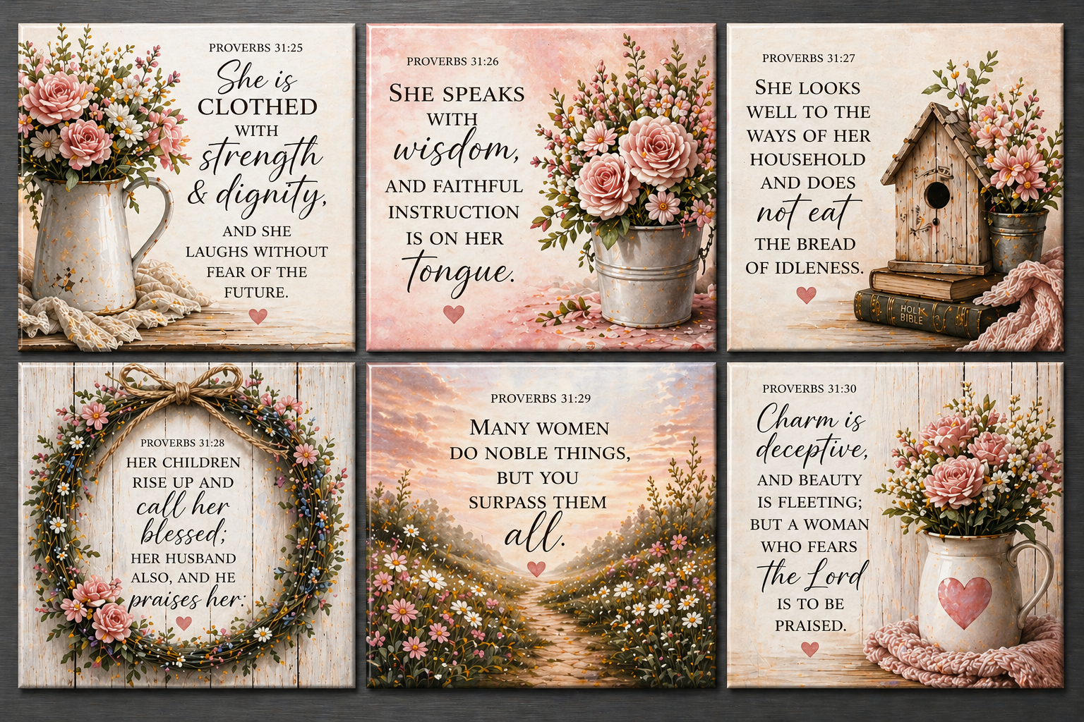 Proverbs 31 Mom Magnet Set – 6 Piece Christian Mother’s Day Gift